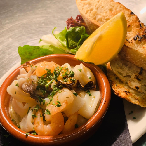Garlic & Chilli Mussels, Squid & Prawns